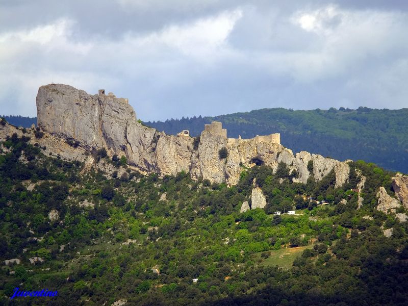 Château de Peyrepertuse vu du château de Quéribus